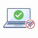 Icon: Windows laptop with a checkmark and an offline badge