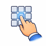 Icon: keyboard with a weight value being typed