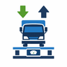 Icon: truck with inbound and outbound arrows
