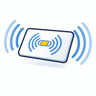 Icon: RFID card with wireless signal waves